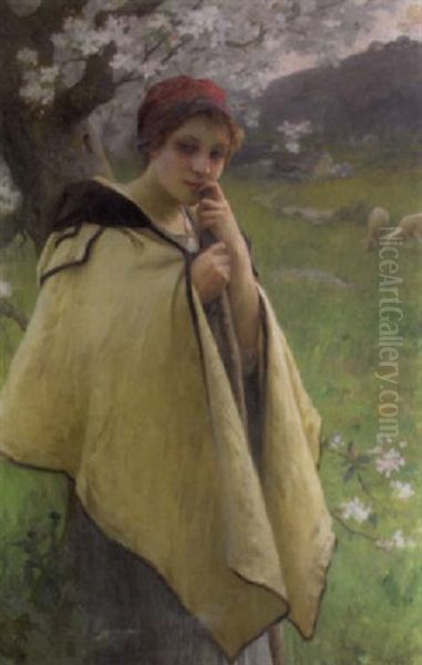 The Young Shepherdess Oil Painting by Charles Amable Lenoir