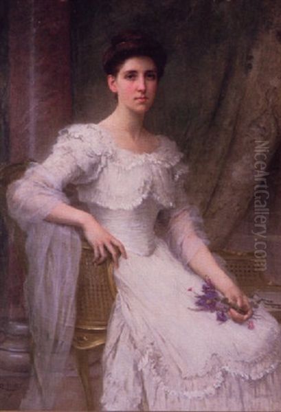 Portrait Of A Young Lady Oil Painting by Charles Amable Lenoir