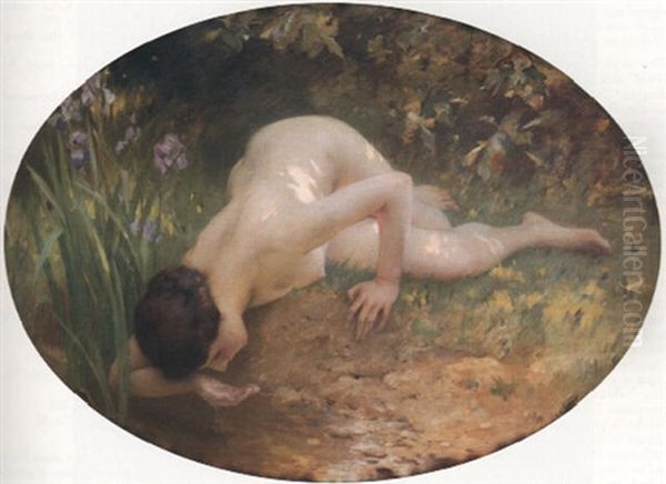 La Baigneuse Oil Painting by Charles Amable Lenoir