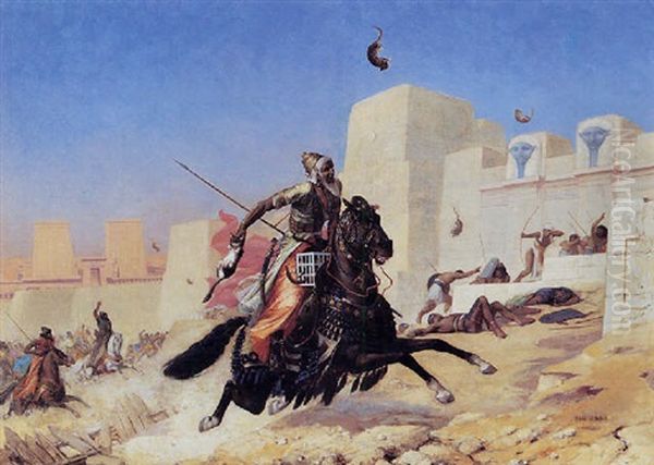 Le Roi Cambyse Au Siege Le Peluse Oil Painting by Paul-Marie Lenoir