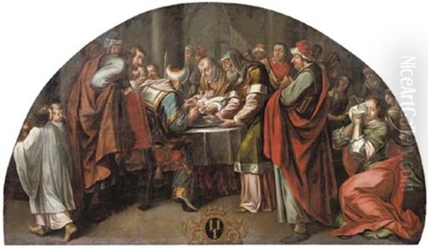 The Circumcision Of Christ Oil Painting by Bernard Lens The Elder