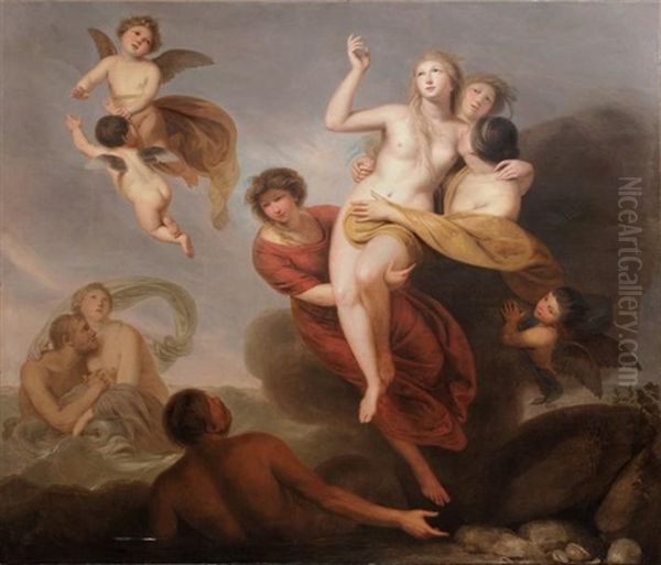 Thetis Portee Par Des Nereides Oil Painting by Andries Cornelis Lens