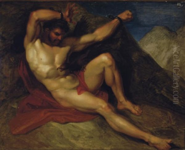 Prometheus Bound Oil Painting by Andries Cornelis Lens