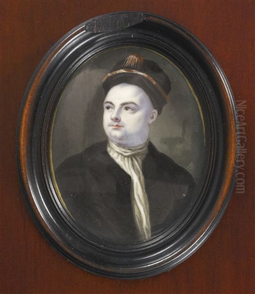 A Miniature Of Sir Richard Steele Oil Painting by Bernard (Goupy) Lens III