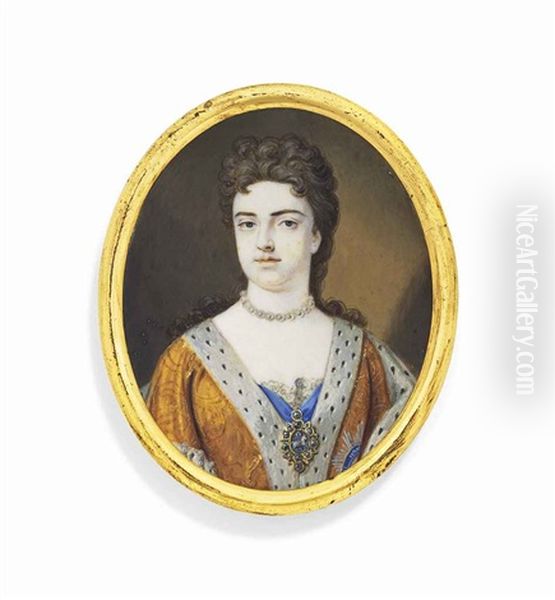 Queen Anne (1665-1714) Oil Painting by Bernard (Goupy) Lens III