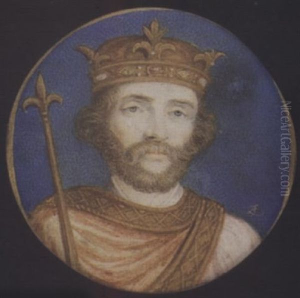 Henry Ii, King Of England Wearing Robes And Crown, Holding A Sceptre Oil Painting by Bernard (Goupy) Lens III