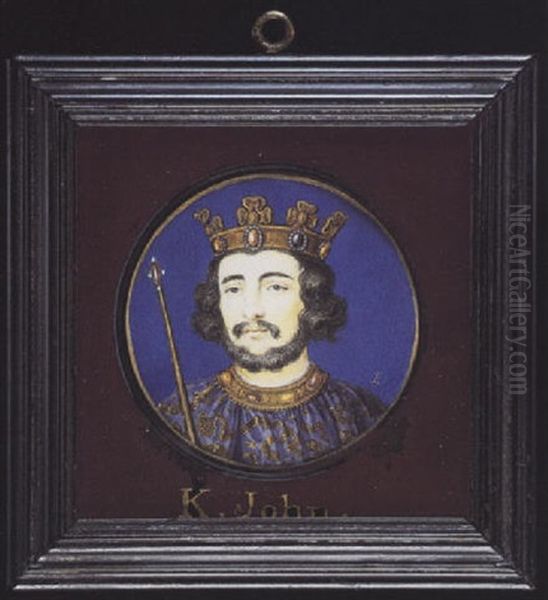 King John Of England In Robes, Crown And Holding A Sceptre Oil Painting by Bernard (Goupy) Lens III