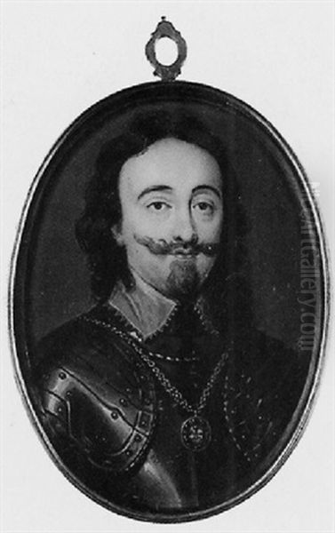 King Charles I In Armour, The Order Of The Garter On Gold Chain At His Neck Oil Painting by Bernard (Goupy) Lens III