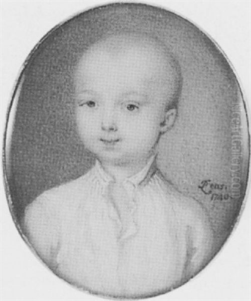 A Young Boy, Possibly A Member Of The Artist's Family, In White Shirt Oil Painting by Peter Paul Lens