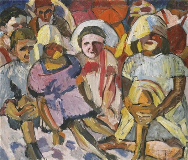 Children With Parasols by Aristarkh Vasilevich Lentulov