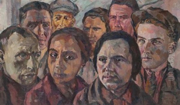 Faces Of A Generation Oil Painting by Aristarkh Vasilevich Lentulov