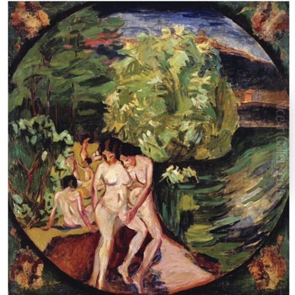 Bathers Oil Painting by Aristarkh Vasilevich Lentulov