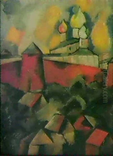 Motiv Fran Gamla Stan Oil Painting by Aristarkh Vasilevich Lentulov