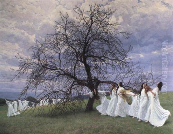 Fruhlingsreigen Oil Painting by Maximilian Lenz