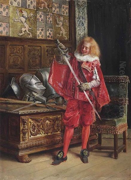 Le Chevalier Oil Painting by Ignacio de Leon Escosura