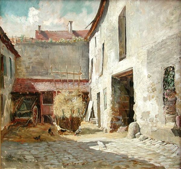 Rincon De Una Granja Oil Painting by Ignacio de Leon Escosura