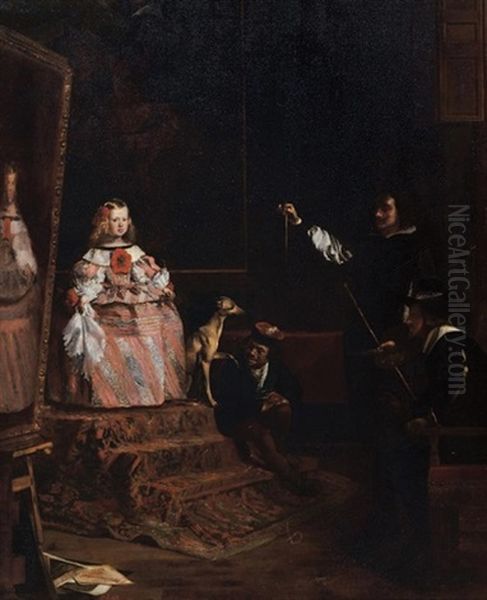 The Studio Of Velasquez Oil Painting by Ignacio de Leon Escosura