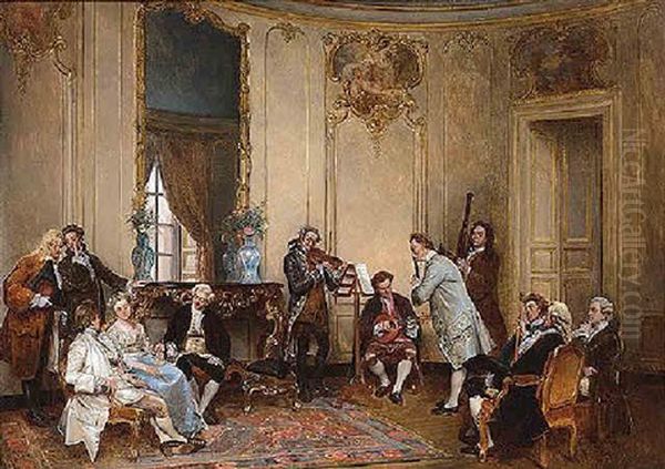 Concierto Musical Oil Painting by Ignacio de Leon Escosura