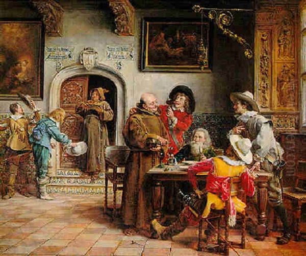 La Buena Vida Del S. Xvii Oil Painting by Ignacio de Leon Escosura