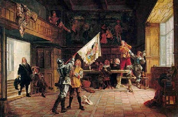 La Bandera Victoriosa Oil Painting by Ignacio de Leon Escosura