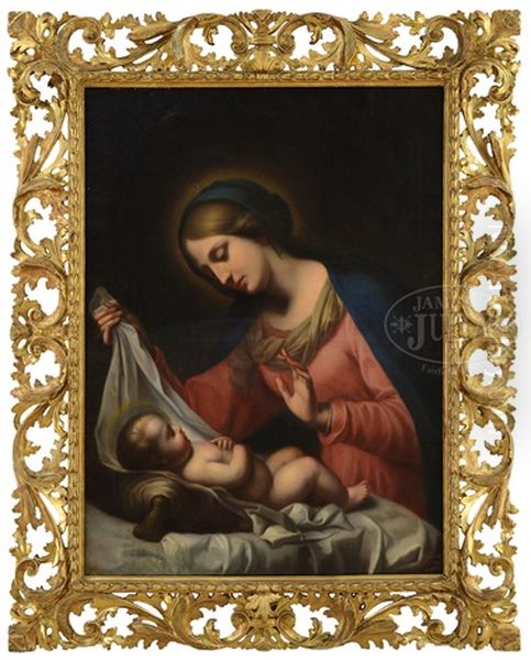 Madonna And Child Oil Painting by Achille Leonardi