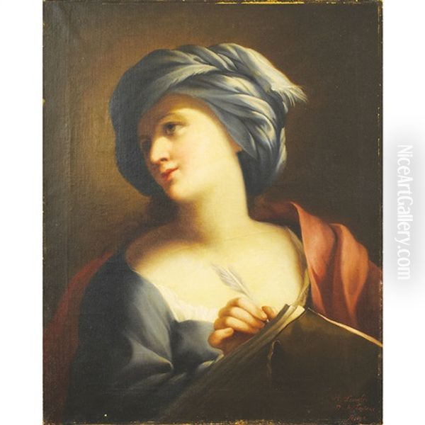 Sybil Writing Oil Painting by Achille Leonardi