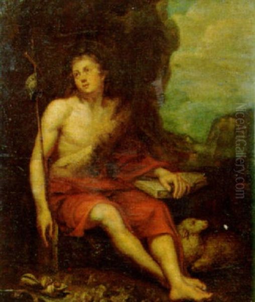 San Giovanni Battista Oil Painting by Jose (Jusepe) Leonardo de Chavier