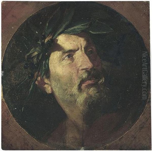 Study Of The Head Of An Old Man Crowned With Laurel (a Poet?) Oil Painting by Andrea di Leone