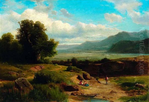 Blick In Das Elbtal Oil Painting by Eduard Emil August Leonhardi