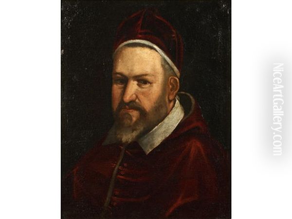 Portrait Of Pope Paul V, Bust-length, In Papal Robes Oil Painting by Ottavio Maria Leoni