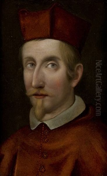 Ritratto Del Cardinale Francesco Barberini (portrait Of Cardinal Francesco Barberini) Oil Painting by Ottavio Maria Leoni