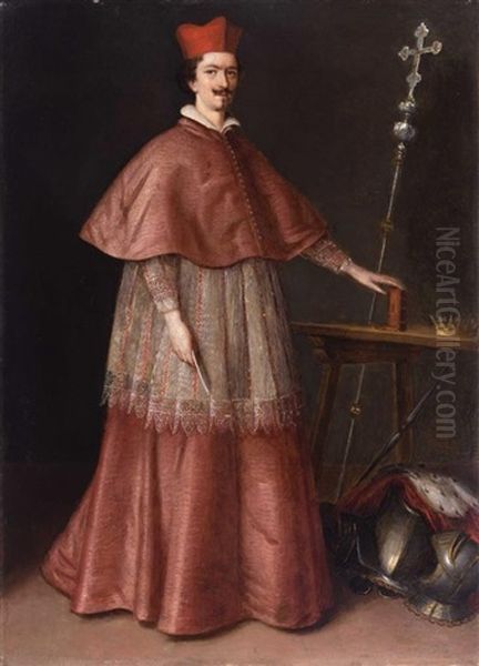 Ritratto Di Cardinale Oil Painting by Ottavio Maria Leoni