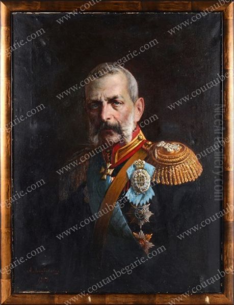 Portrait Du Grand-duc Wladimir Alexandrovitch De Russie, L'annee De Sa Mort Oil Painting by Alexander Mikhailovich Leontovsky