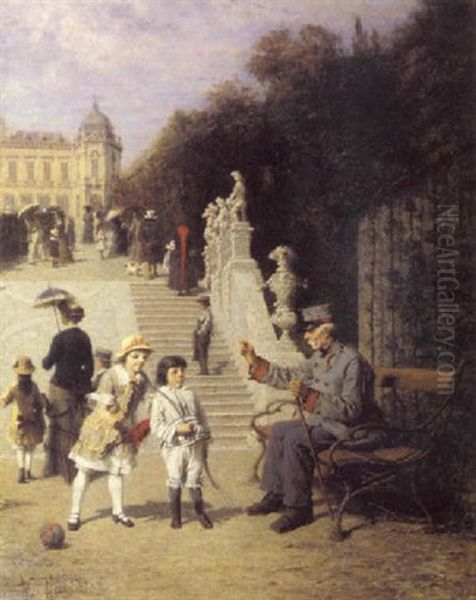 Ein Sonntag Im Belvederegarten Oil Painting by Wilhelm Leopolski