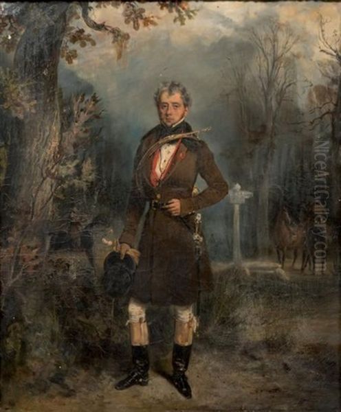 Portrait Presume Du Duc De Maille En Grand Veneur Oil Painting by Francois Gabriel Guillaume Lepaulle