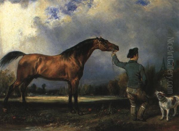 Cheval De Course Et Son Jockey Oil Painting by Francois Gabriel Guillaume Lepaulle