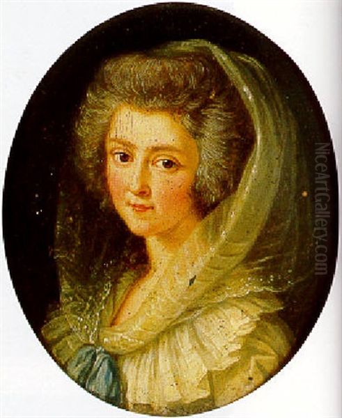 Portrait De Jeune Femme Au Voile Blanc Oil Painting by Charles Lepeintre