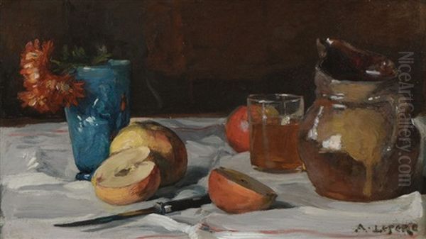 Nature Morte Aux Pommes Oil Painting by Auguste Louis Lepere