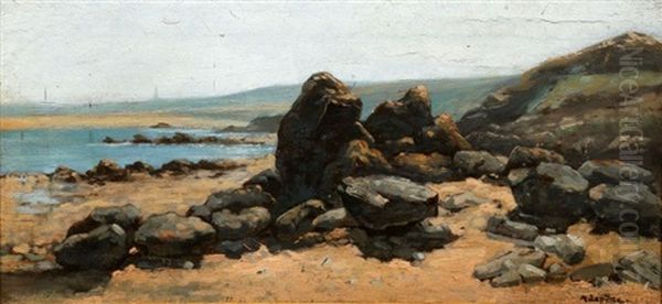 Les Rochers Oil Painting by Auguste Louis Lepere