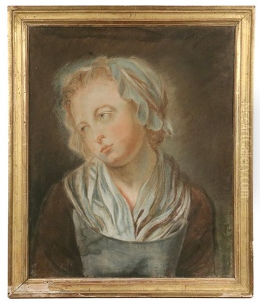 Portrait Of A Young Peasant Girl In Soft Bonnet Oil Painting by Nicolas Bernard Lepicie