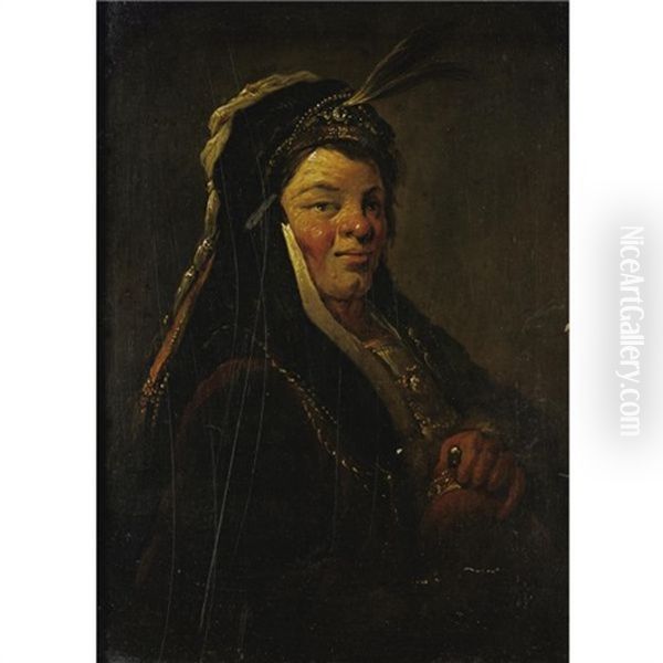 Portrait Of A Man With Oriental Headdress by Nicolas Bernard Lepicie