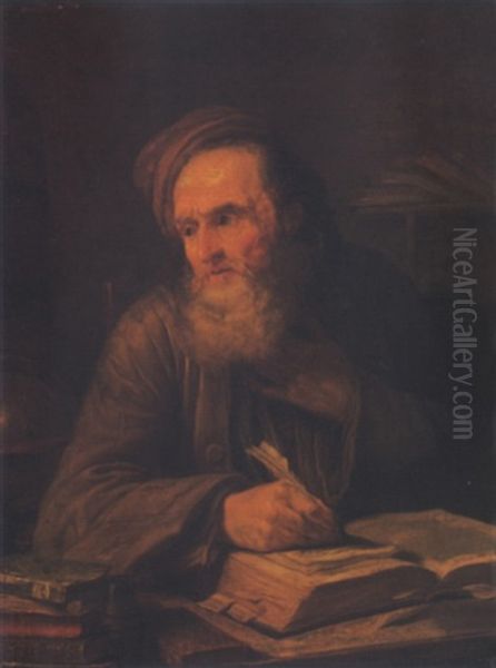 A Scholar In His Study Oil Painting by Nicolas Bernard Lepicie