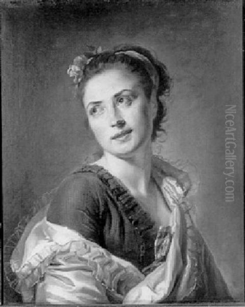 Portrait De Jeune Fille Oil Painting by Nicolas Bernard Lepicie