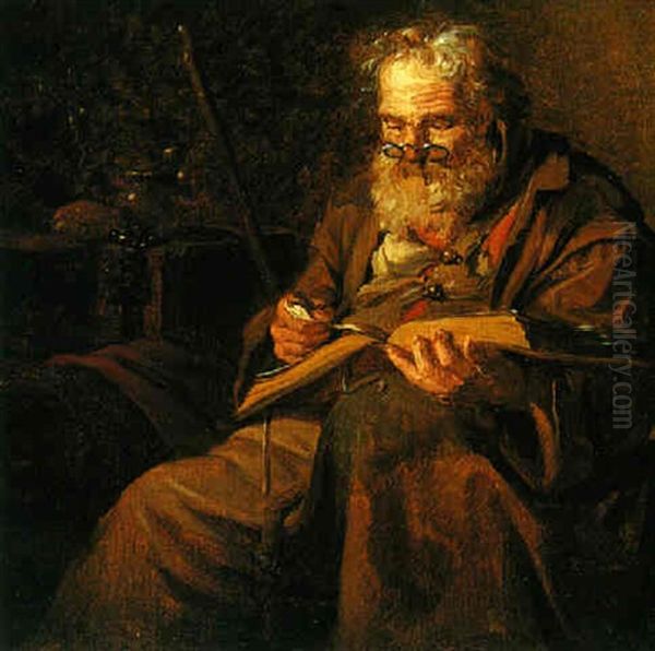 A Hermit Rading In His Study by Nicolas Bernard Lepicie