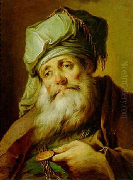 Head Of A Bearded Oriental Figure Oil Painting by Nicolas Bernard Lepicie