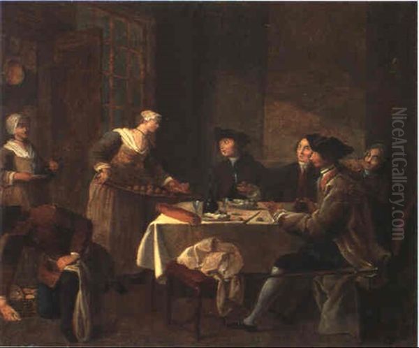 Le Dejeuner D'huitres Oil Painting by Nicolas Bernard Lepicie