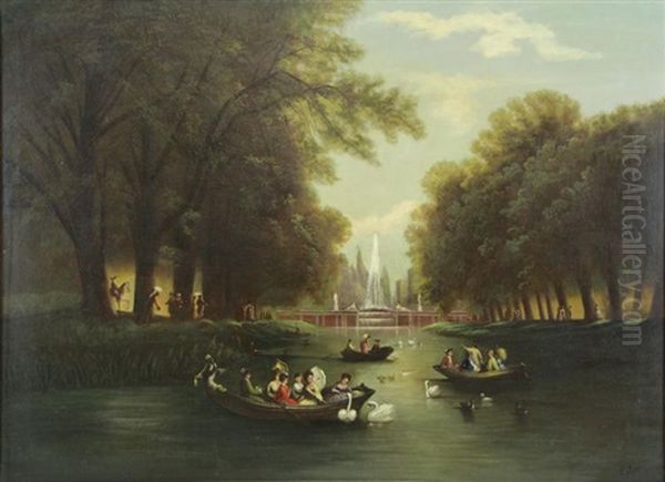 Lake Outing Oil Painting by Ferdinand Lepie