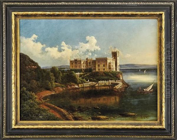 Blick Auf Das Castello Di Miramare Bei Triest Oil Painting by Ferdinand Lepie