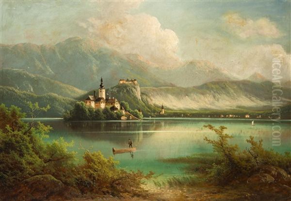 Bled In Slowenien Oil Painting by Ferdinand Lepie