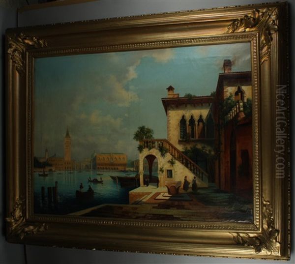 Venedig Mit Blick Auf Den Markusplatz Oil Painting by Ferdinand Lepie